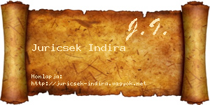 Juricsek Indira névjegykártya
